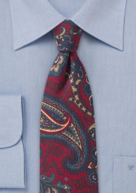 Paisley-Muster-Businesskrawatte Wolle rot