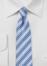 Krawatte Baumwolle Streifendesign hellblau