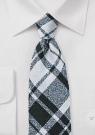 Krawatte Wolle Schottenkaro grau
