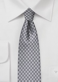 Krawatte schlank Karos hellgrau
