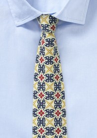 Gelbe Krawatte mit aufregendem Talavera-Print