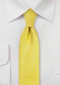 Krawatte Punkt-Muster pastellgelb navyblau