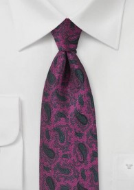 Krawatte pinkfarben schwarz Paisleys