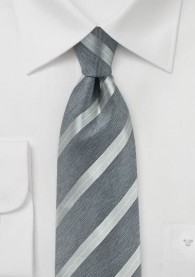 Krawatte Streifendessin grau