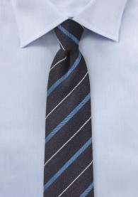 Streifen-Krawatte mit Wolle, navy