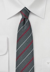 Streifen-Krawatte mit Wolle, dunkelgrau