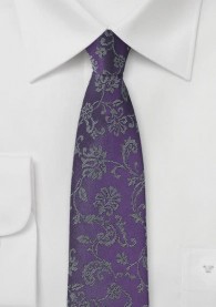 Blumenmotiv-Krawatte violett