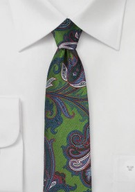 Paisleymuster-Krawatte grün ultramarinblau