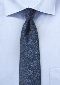 Krawatte Linien-Paisleymuster dunkelblau...
