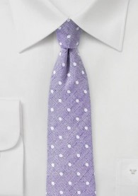Krawatte mit Leinen tupfengemustert violett