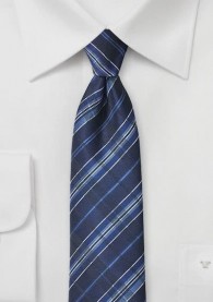 Krawatte Streifenkaro royalblau schneeweiß