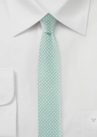 Krawatte schmal  mintgrün punktgemustert
