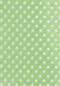 Krawatte schmal  blassgrün tupfengemustert