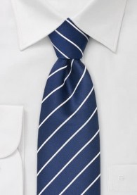 Krawatte Überlänge feiner Streifen navyblau