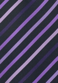 Kravatte schmal Streifen nachtschwarz violett