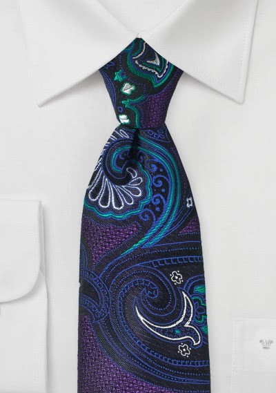 Krawatte Paisley-Motiv purpur