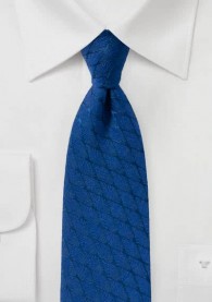 Krawatte Wellen-Rauten blau mit Wolle