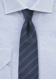 Streifen-Krawatte marineblau mit Wolle