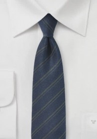 Streifen-Krawatte dunkelblau mit Wolle