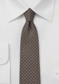 Krawatte Netz-Pattern dunkelbraun