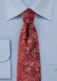 Krawatte Paisley-Muster rot lachsfarben