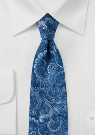 Lebensfrohe Paisley-Muster-Krawatte blau