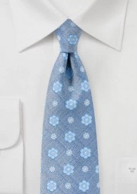 Krawatte Blumenmotiv himmelblau