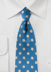 Krawatte Retro-Stil Blumen blassblau