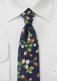 Krawatte Erdbeer-Ranken navy