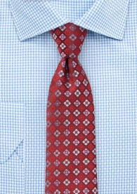 Krawatte Rauten-Embleme mittelrot