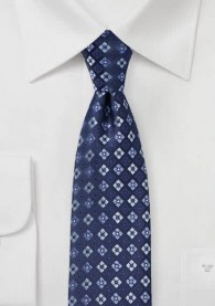 Krawatte Rauten-Embleme navyblau