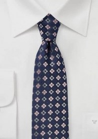 Krawatte Rauten-Embleme dunkelblau