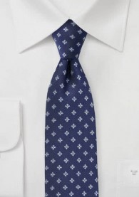 Krawatte Rauten-Ornamenturen navyblau