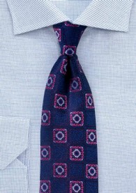 Krawatte Ornamenturen dunkelblau