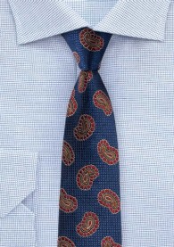 Krawatte Paisley-Ornamenturen blau