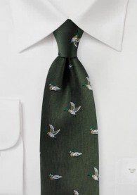 Krawatte Stockenten-Pattern dunkelgrün