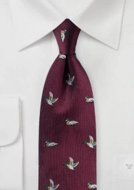 Krawatte Stockenten-Dekor dunkelrot