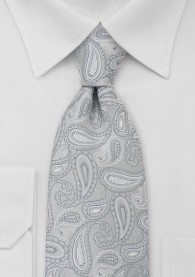 Krawatte silber Paisleymuster